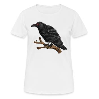 Rabe mit schwarzen Federn schlauer Singvogel Krähe - Frauen T-Shirt atmungsaktiv - Weiß - Vorne - AI Model Female 172 dark (172cm)