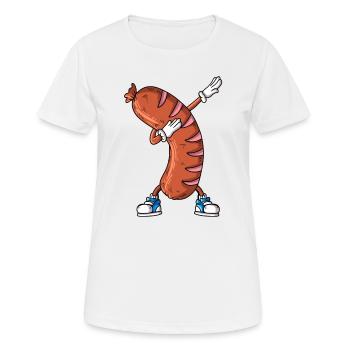 griller au charbon de bois rôtissoire à saucisses fait dabbibg - T-shirt respirant Femme - blanc - Devant - AI Model Female 172 dark (172cm)