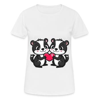 Skunk Couple Amoureux Animal Saint Valentin - T-shirt respirant Femme - blanc - Devant - AI Model Female 172 dark (172cm)