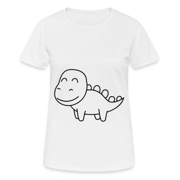 Dinosaur stegosaurus Comic - Women's Breathable T-Shirt - white - Front - AI Model Female 172 dark (172cm)