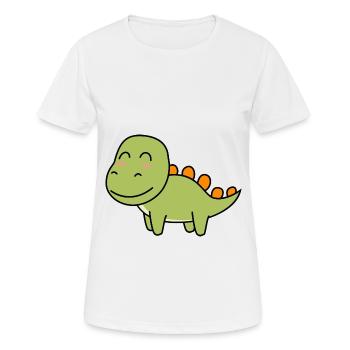 Dinosaur stegosaurus comic - Women's Breathable T-Shirt - white - Front - AI Model Female 172 dark (172cm)