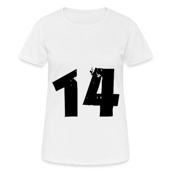 14 Nombre - T-shirt respirant Femme - blanc - Devant - AI Model Female 172 dark (172cm)