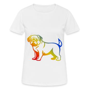 Pug Dog - Women's Breathable T-Shirt - white - Front - AI Model Female 172 dark (172cm)