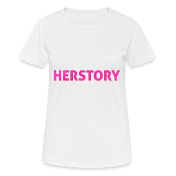 Herstory Neon Pink - T-shirt respirant Femme - blanc - Devant - AI Model Female 172 dark (172cm)