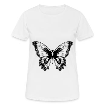 Schmetterling Tattoo - Frauen T-Shirt atmungsaktiv - Weiß - Vorne - AI Model Female 172 dark (172cm)