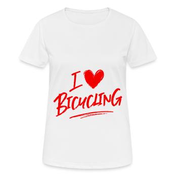 J’adore faire du vélo - T-shirt respirant Femme - blanc - Devant - AI Model Female 172 dark (172cm)
