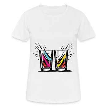 Tequila Glas - Frauen T-Shirt atmungsaktiv - Weiß - Vorne - AI Model Female 172 dark (172cm)