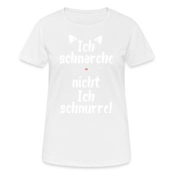 Ich schnarche nicht ich schnurre. Katzen - Frauen T-Shirt atmungsaktiv - Weiß - Vorne - AI Model Female 172 dark (172cm)