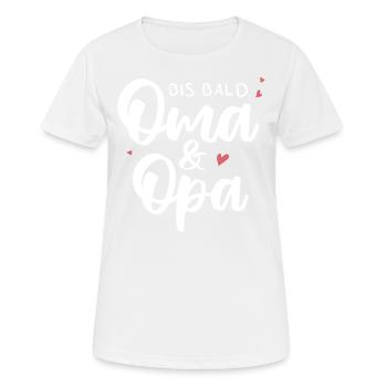 Bis bald Oma & Opa. Enkelkind - Frauen T-Shirt atmungsaktiv - Weiß - Vorne - AI Model Female 172 dark (172cm)