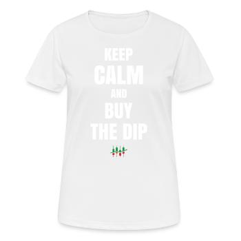 Stay calm and buy the - Women's Breathable T-Shirt - white - Front - AI Model Female 172 dark (172cm)