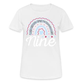 Neun Leoparden-regenbogen-design Für 9. - Frauen T-Shirt atmungsaktiv - Weiß - Vorne - AI Model Female 172 dark (172cm)