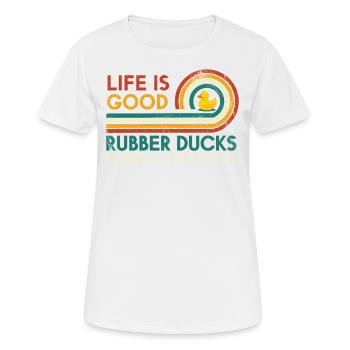 Das Leben Ist Gut Gummiente Macht Es Besser Für - Frauen T-Shirt atmungsaktiv - Weiß - Vorne - AI Model Female 172 dark (172cm)