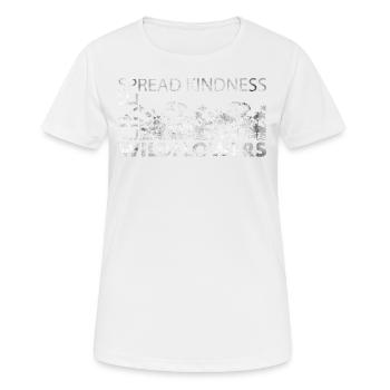 Spread Kindness Like Wildflowers - Women's Breathable T-Shirt - white - Front - AI Model Female 172 dark (172cm)