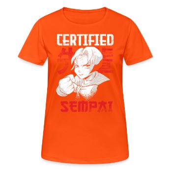 Certified Senpai-design For Japanese - Women's Breathable T-Shirt - neon orange - Front - AI Model Female 172 dark (172cm)