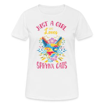 Nur Ein Mädchen, Das Sphynx-katzen Für - Frauen T-Shirt atmungsaktiv - Weiß - Vorne - AI Model Female 172 dark (172cm)