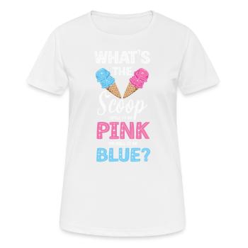 Quel est le hit, sera-t-il rose ou pour - T-shirt respirant Femme - blanc - Devant - AI Model Female 172 dark (172cm)