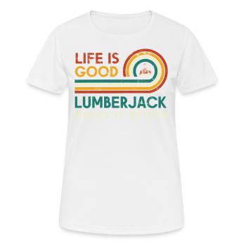 Das Leben Ist Gut Holzfäller Macht Es Besser Für - Frauen T-Shirt atmungsaktiv - Weiß - Vorne - AI Model Female 172 dark (172cm)
