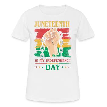 Juneteenth est mon jour de l’indépendance pour la fierté - T-shirt respirant Femme - blanc - Devant - AI Model Female 172 dark (172cm)