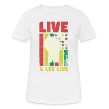 Vivre et laisser vivre pour la fierté des Afro-Américains - T-shirt respirant Femme - blanc - Devant - AI Model Female 172 dark (172cm)