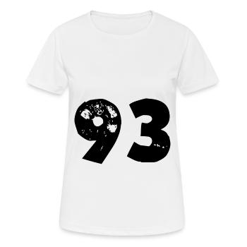93 Nombre - T-shirt respirant Femme - blanc - Devant - AI Model Female 172 dark (172cm)