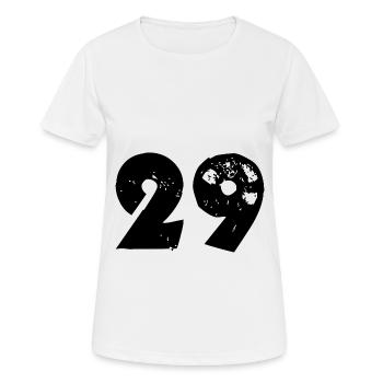 29 Zahl - Frauen T-Shirt atmungsaktiv - Weiß - Vorne - AI Model Female 172 dark (172cm)