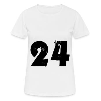 24 Nombre - T-shirt respirant Femme - blanc - Devant - AI Model Female 172 dark (172cm)