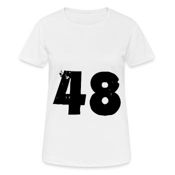 48 Zahl - Frauen T-Shirt atmungsaktiv - Weiß - Vorne - AI Model Female 172 dark (172cm)