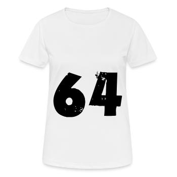64 Zahl - Frauen T-Shirt atmungsaktiv - Weiß - Vorne - AI Model Female 172 dark (172cm)