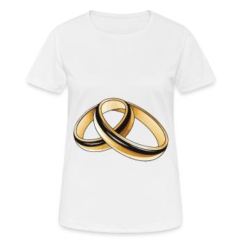 Anneaux de mariage symbole mariage - T-shirt respirant Femme - blanc - Devant - AI Model Female 172 dark (172cm)