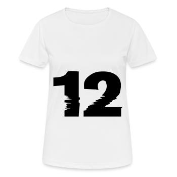 12 Nombre - T-shirt respirant Femme - blanc - Devant - AI Model Female 172 dark (172cm)