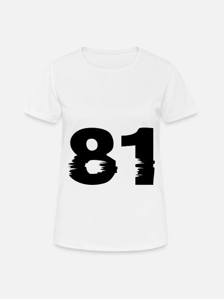 81 Zahl - Frauen T-Shirt atmungsaktiv - Weiß