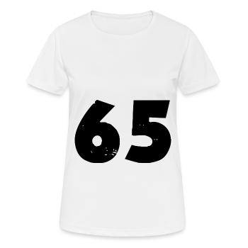 Numéro 65 - T-shirt respirant Femme - blanc - Devant - AI Model Female 172 dark (172cm)