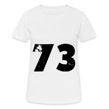 73 Zahl - Frauen T-Shirt atmungsaktiv - Weiß - Vorne - AI Model Female 172 dark (172cm)