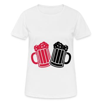 Chope de bière, symbole de la bière, bravo - T-shirt respirant Femme - blanc - Devant - AI Model Female 172 dark (172cm)