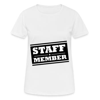 Membres du personnel - T-shirt respirant Femme - blanc - Devant - AI Model Female 172 dark (172cm)
