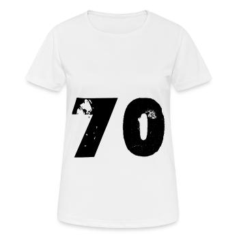 70 Zahl - Frauen T-Shirt atmungsaktiv - Weiß - Vorne - AI Model Female 172 dark (172cm)