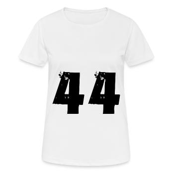 44 Zahl - Frauen T-Shirt atmungsaktiv - Weiß - Vorne - AI Model Female 172 dark (172cm)