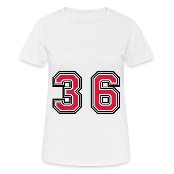36 Symbole numérique - T-shirt respirant Femme - blanc - Devant - AI Model Female 172 dark (172cm)