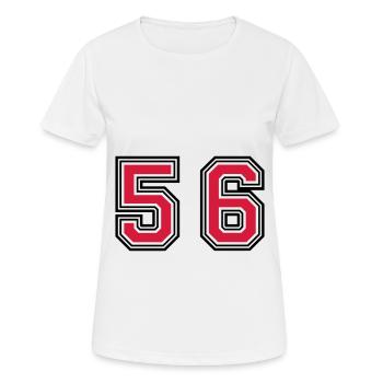56 Symbole numérique - T-shirt respirant Femme - blanc - Devant - AI Model Female 172 dark (172cm)