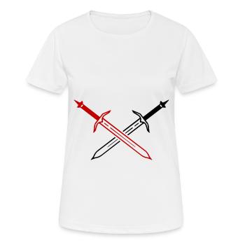 Schwert Icon - Frauen T-Shirt atmungsaktiv - Weiß - Vorne - AI Model Female 172 dark (172cm)