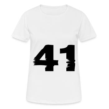 41 Zahl - Frauen T-Shirt atmungsaktiv - Weiß - Vorne - AI Model Female 172 dark (172cm)