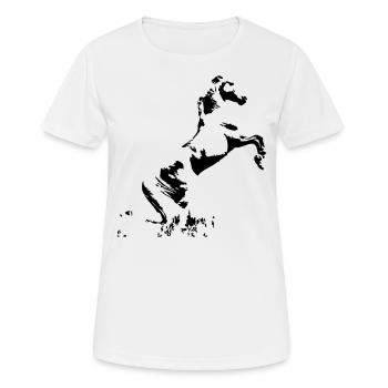 Tête de cheval, chevaux, équitation, équitation, silhouette - T-shirt respirant Femme - blanc - Devant - AI Model Female 172 dark (172cm)