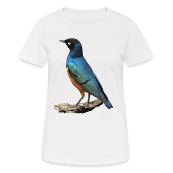Étoile brillante - Oiseau - Afrique - Kenya - Safari - T-shirt respirant Femme - blanc - Devant - AI Model Female 172 dark (172cm)