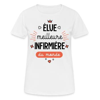 Meilleure Infirmière du monde Mug infirmière - T-shirt respirant Femme - blanc - Devant - AI Model Female 172 dark (172cm)