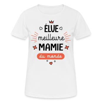 Meilleure Mamie du monde Mug grand mère - T-shirt respirant Femme - blanc - Devant - AI Model Female 172 dark (172cm)