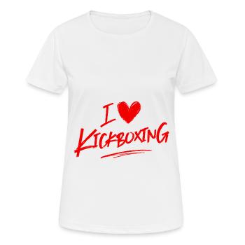 J’adore le kick boxing - T-shirt respirant Femme - blanc - Devant - AI Model Female 172 dark (172cm)