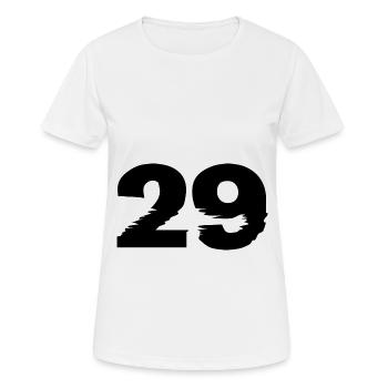 29 Zahl - Frauen T-Shirt atmungsaktiv - Weiß - Vorne - AI Model Female 172 dark (172cm)