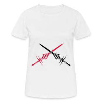Élément d’épée - T-shirt respirant Femme - blanc - Devant - AI Model Female 172 dark (172cm)