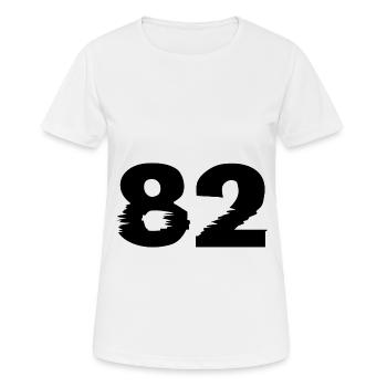 82 Zahl - Frauen T-Shirt atmungsaktiv - Weiß - Vorne - AI Model Female 172 dark (172cm)