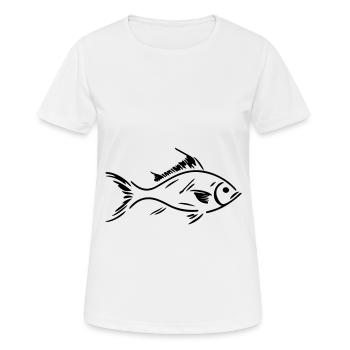 Fish Silhouette - Women's Breathable T-Shirt - white - Front - AI Model Female 172 dark (172cm)